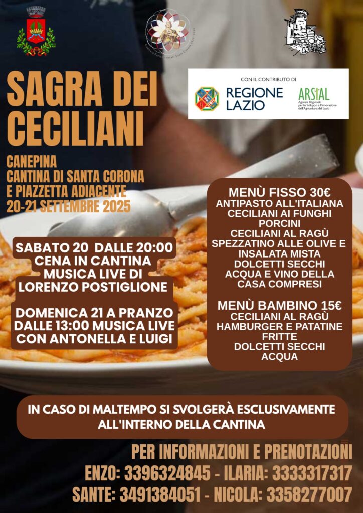 | 20,21 SETTEMBRE 2025 | CANEPINA - Sagra dei Ceciliani