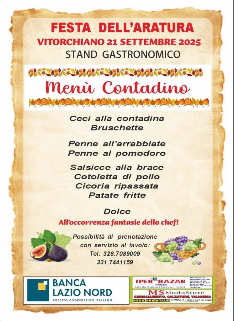 | 21 SETTEMBRE 2025 | VITORCHIANO - Festa dell'aratura 2025: tradizioni contadine e divertimento!