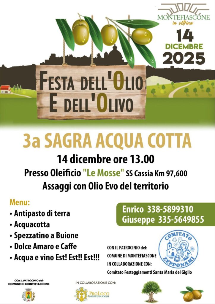 | 14 DICEMBRE 2025 | MONTEFIASCONE - Sagra dell' Acquacotta
