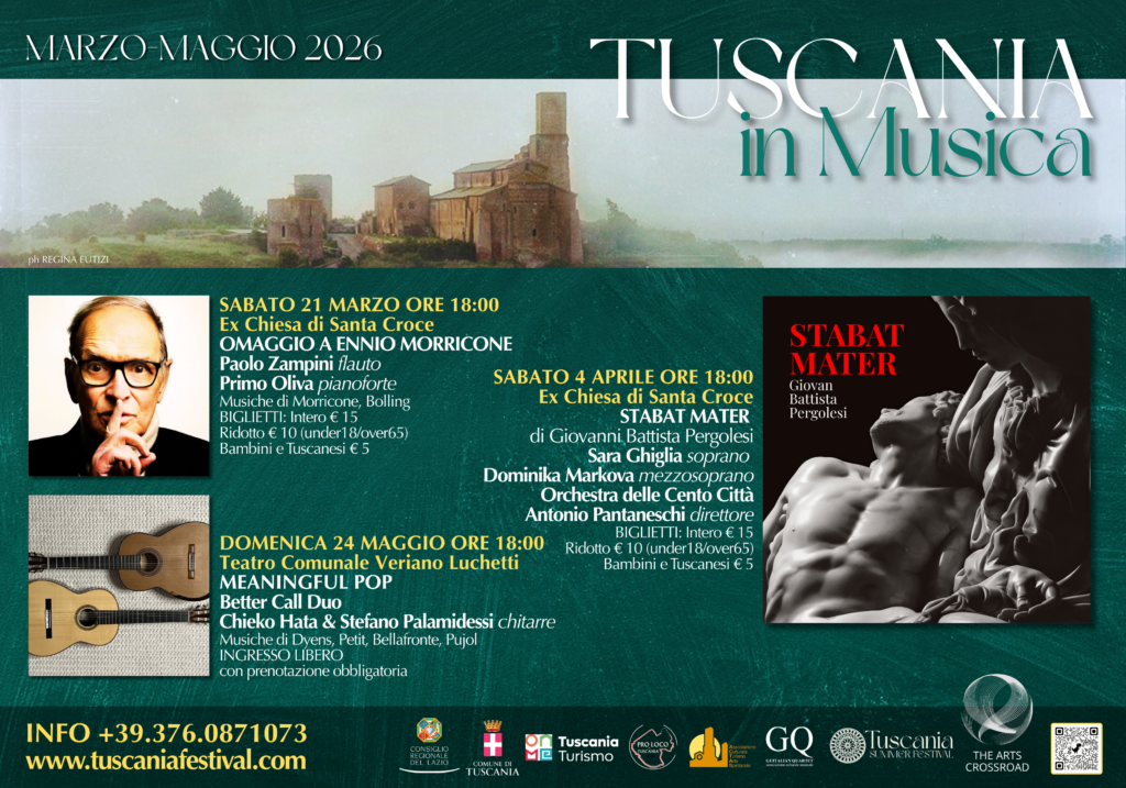 | 21 MARZO 2026 | TUSCANIA - Omaggio ad Ennio Morricone con il duo Zampini-Oliva
