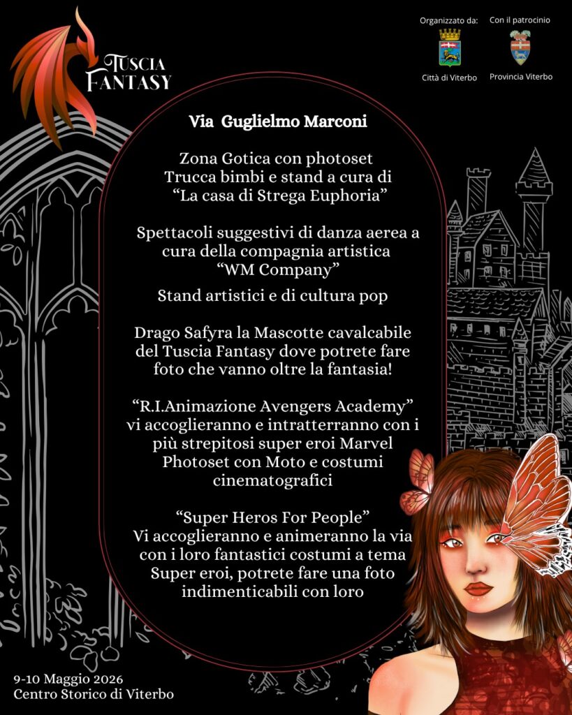 | 9,10 MAGGIO 2026 | VITERBO - Nuova edizione per Tuscia Fantasy: stand, intrattenimenti, artisti e non solo...