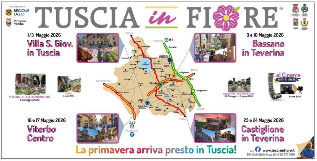 | Dall'1 al 24 MAGGIO 2026 | TUSCIA - Colori e profumi per la nuova edizione di Tuscia in Fiore!