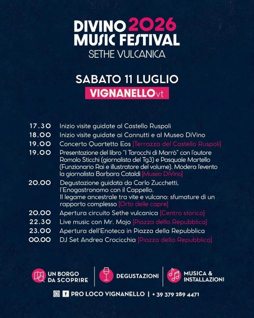| 10,11 LUGLIO 2026 | VIGNANELLO - Al via Divino 2026 Music Festival!