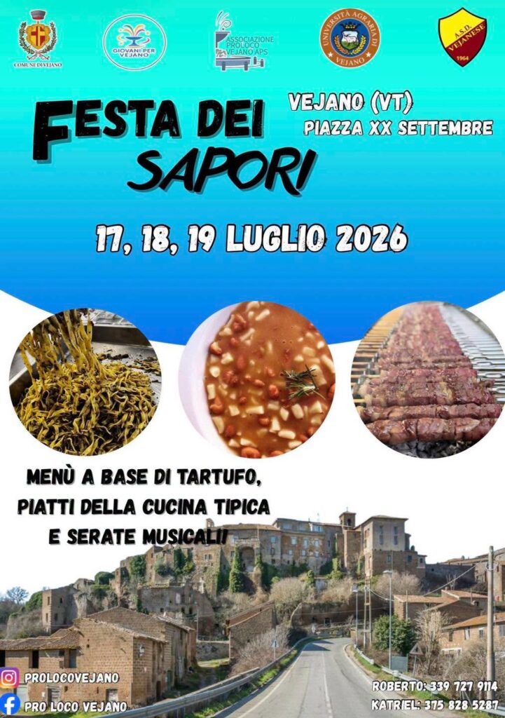 | 17,18,19 LUGLIO 2026 | VEJANO - Festa dei Sapori