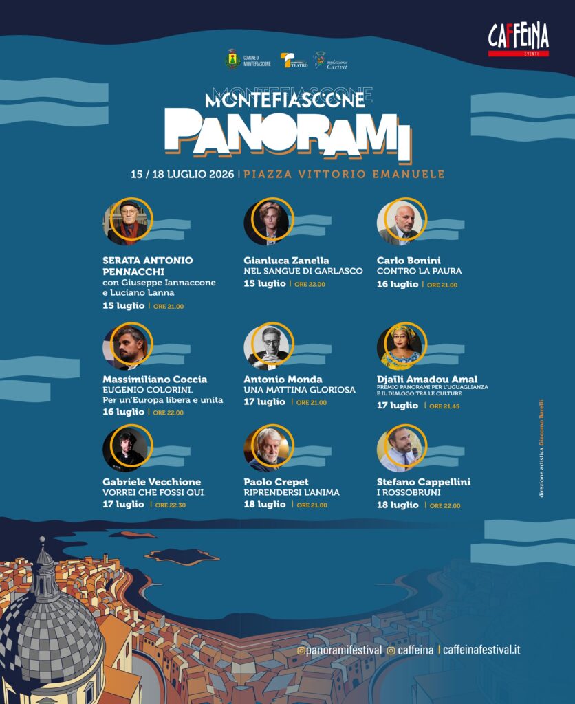 | 15,16,17,18 LUGLIO 2026 | MONTEFIASCONE - Panorami 2026: torna la quarta edizione del festival del libro